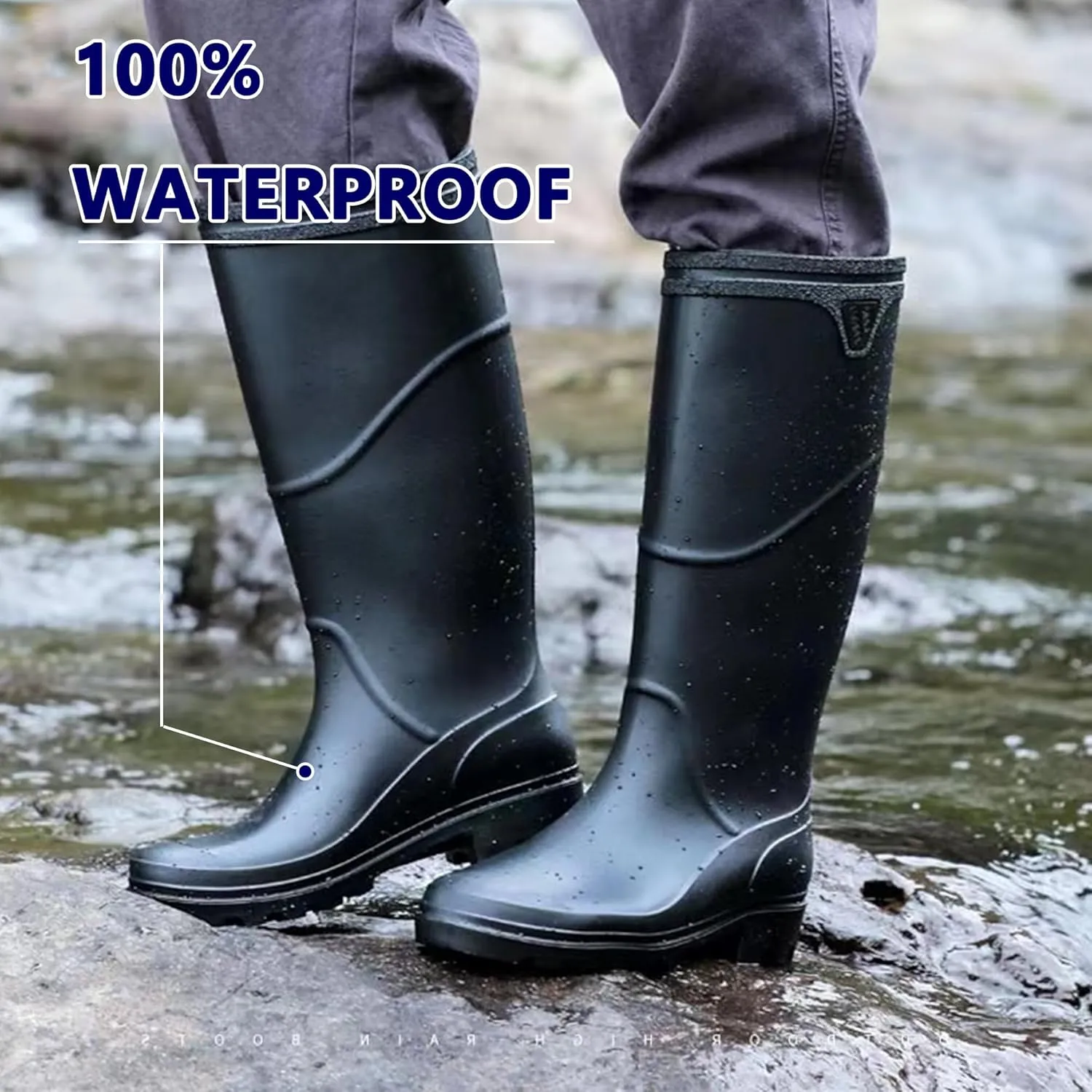 Ankle Rubber Rain Boot Mens Ankle Rain Shoes Waterproof Garden Boots Mens Short Rain Boots