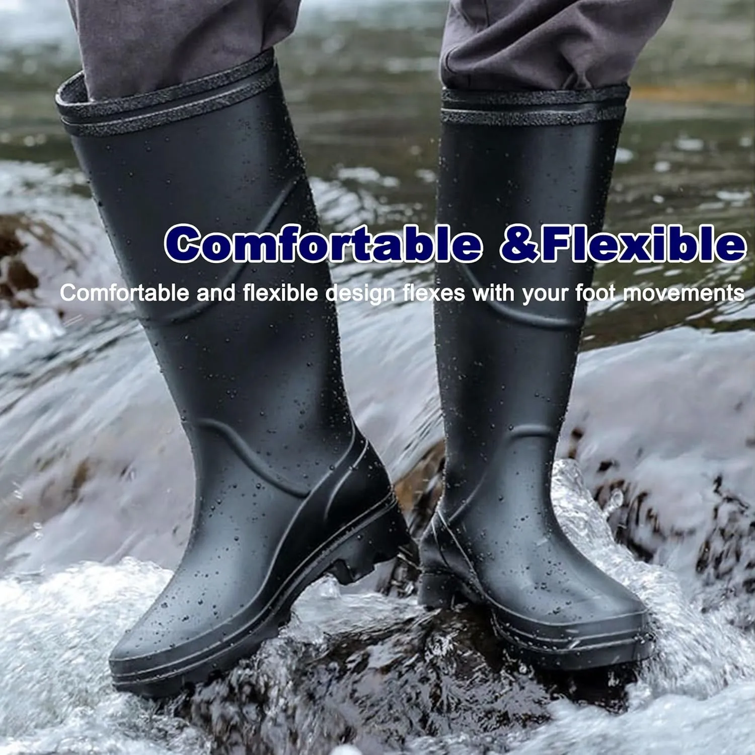 Ankle Rubber Rain Boot Mens Ankle Rain Shoes Waterproof Garden Boots Mens Short Rain Boots