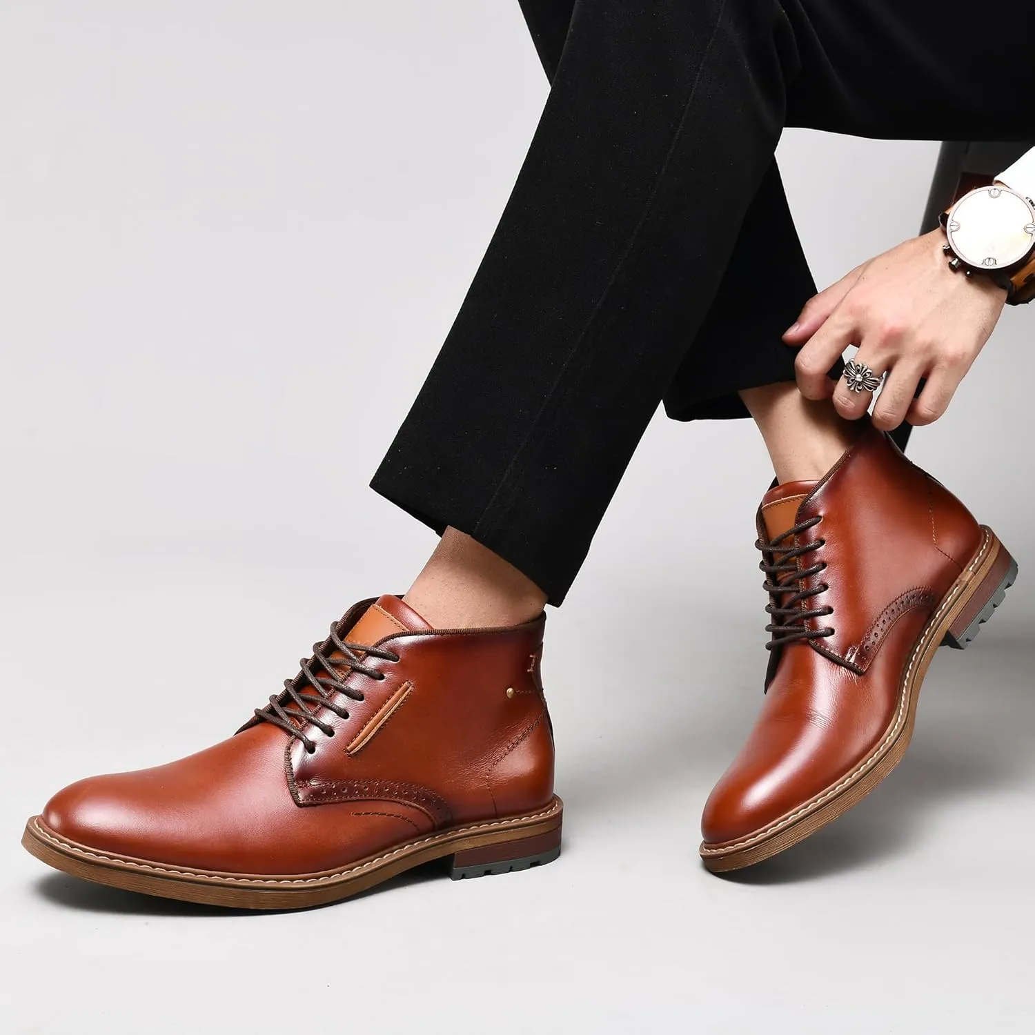 Arkbird Mens Chukka Boots Suede Leather Classic Fashion Casual Ankle Lace-up Dress Boots for Men