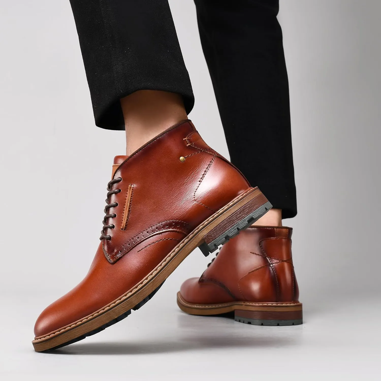 Arkbird Mens Chukka Boots Suede Leather Classic Fashion Casual Ankle Lace-up Dress Boots for Men