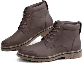 Coutgo Men's Chukka Boots Lace Up Motorcycle Boots Non-Slip Sole Work Waterproof Dress Ankle Boots