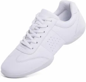 DADAWEN Adult & Youth White Cheerleading Shoes Sport Training Tennis Sneakers Competition Cheer Shoes