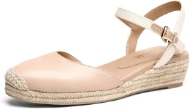 DREAM PAIRS Women's Closed Toe Elastic Ankle Strap Espadrilles Wedge Sandals