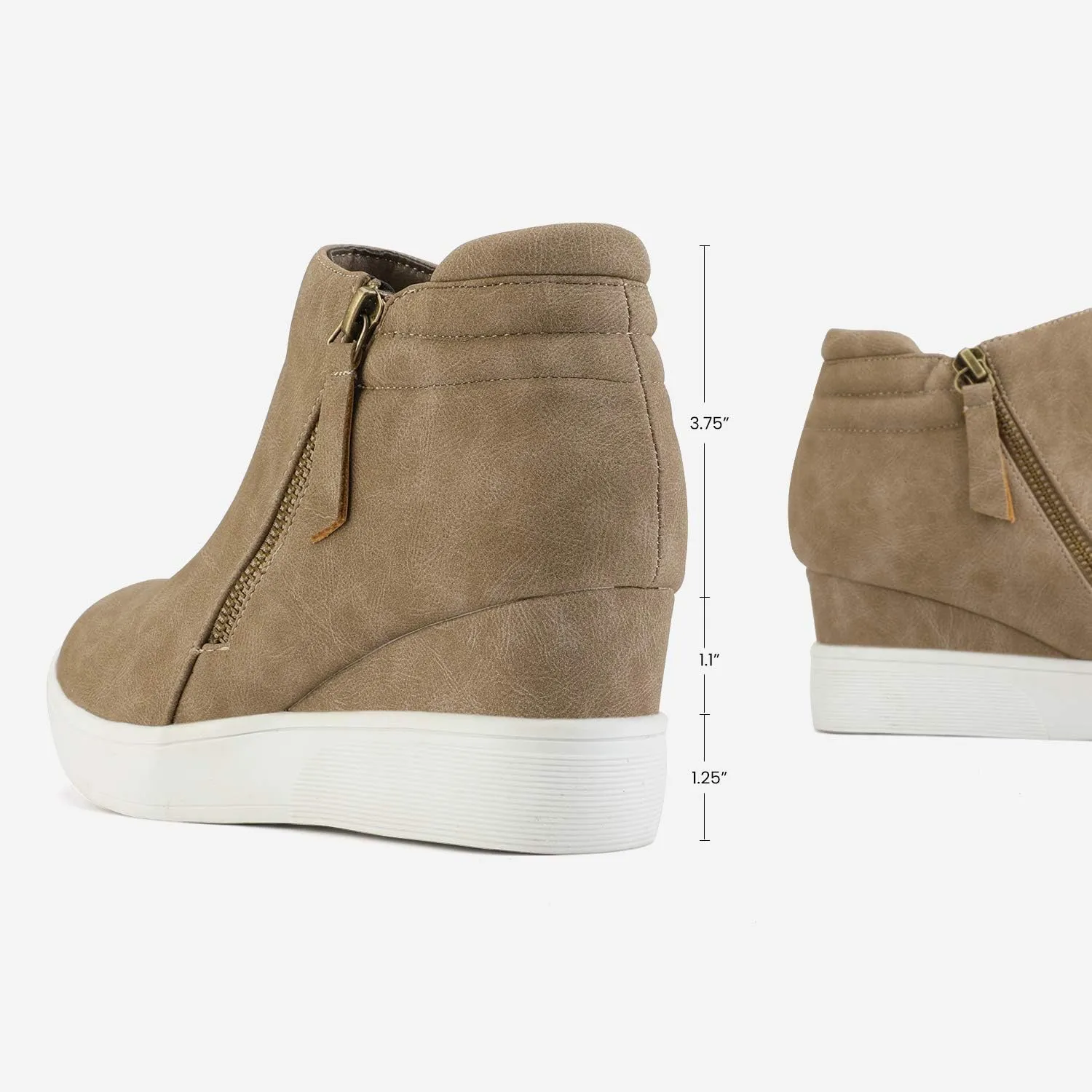 DREAM PAIRS Womens Platform Wedge Sneakers Ankle Booties
