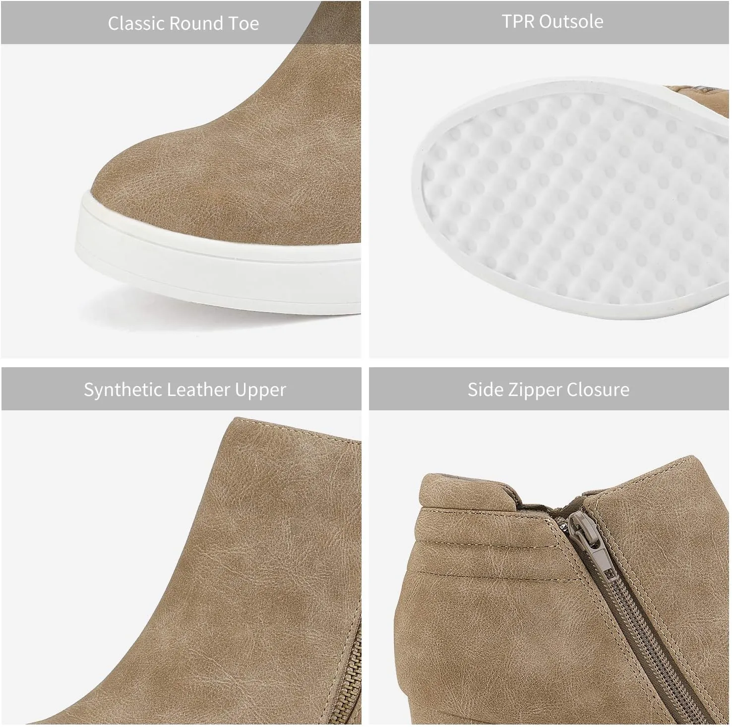 DREAM PAIRS Womens Platform Wedge Sneakers Ankle Booties