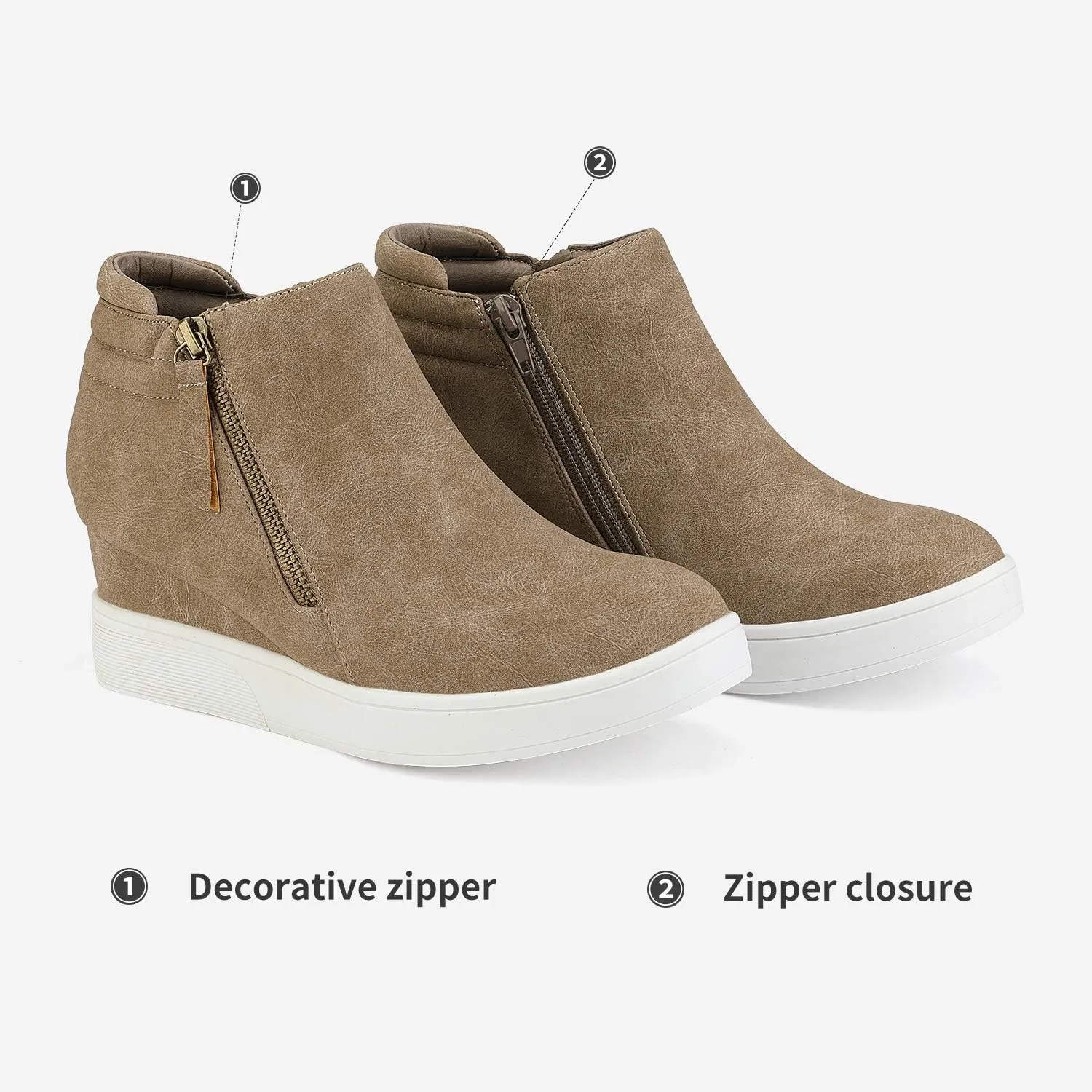 DREAM PAIRS Womens Platform Wedge Sneakers Ankle Booties