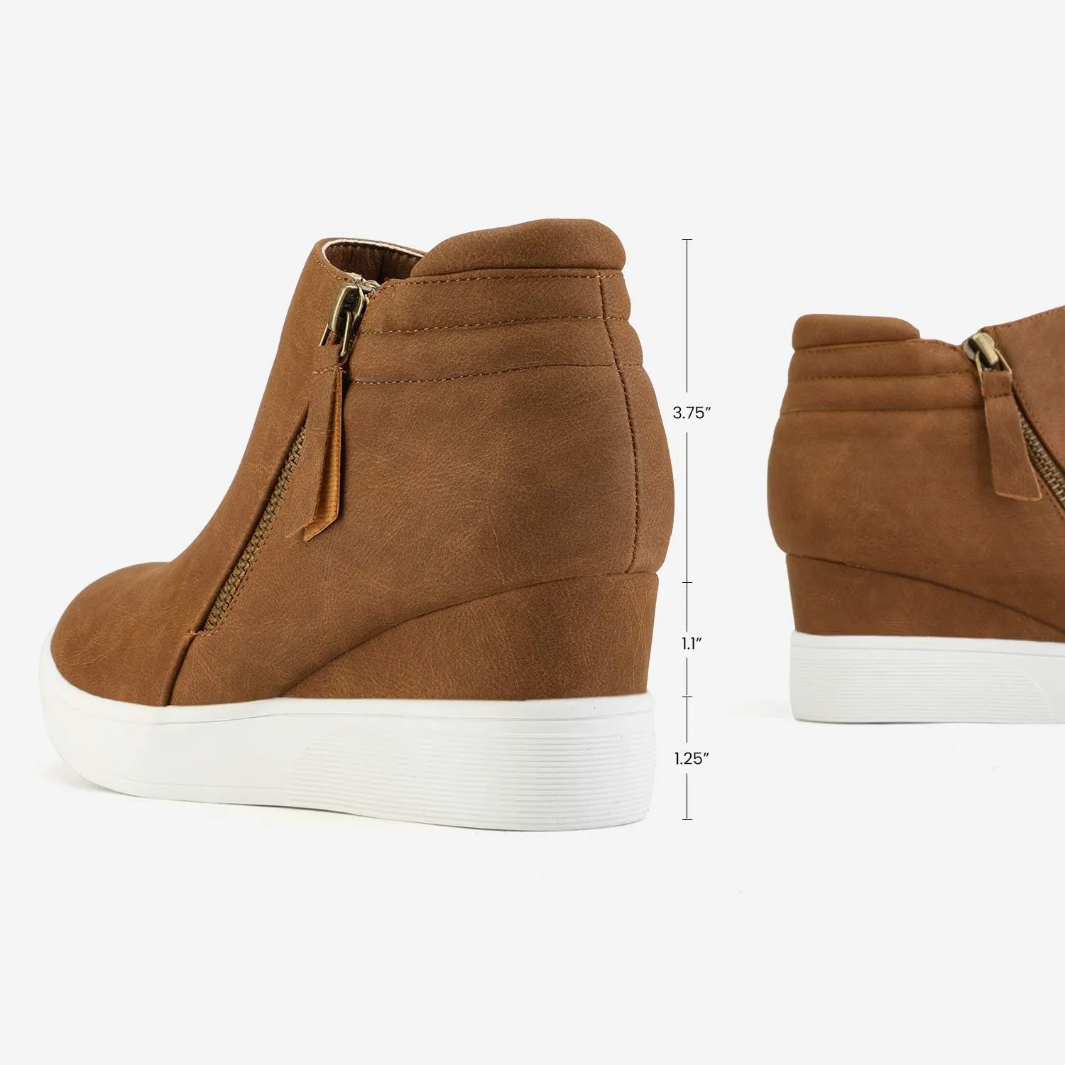 DREAM PAIRS Womens Platform Wedge Sneakers Ankle Booties
