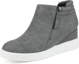 DREAM PAIRS Womens Platform Wedge Sneakers Ankle Booties