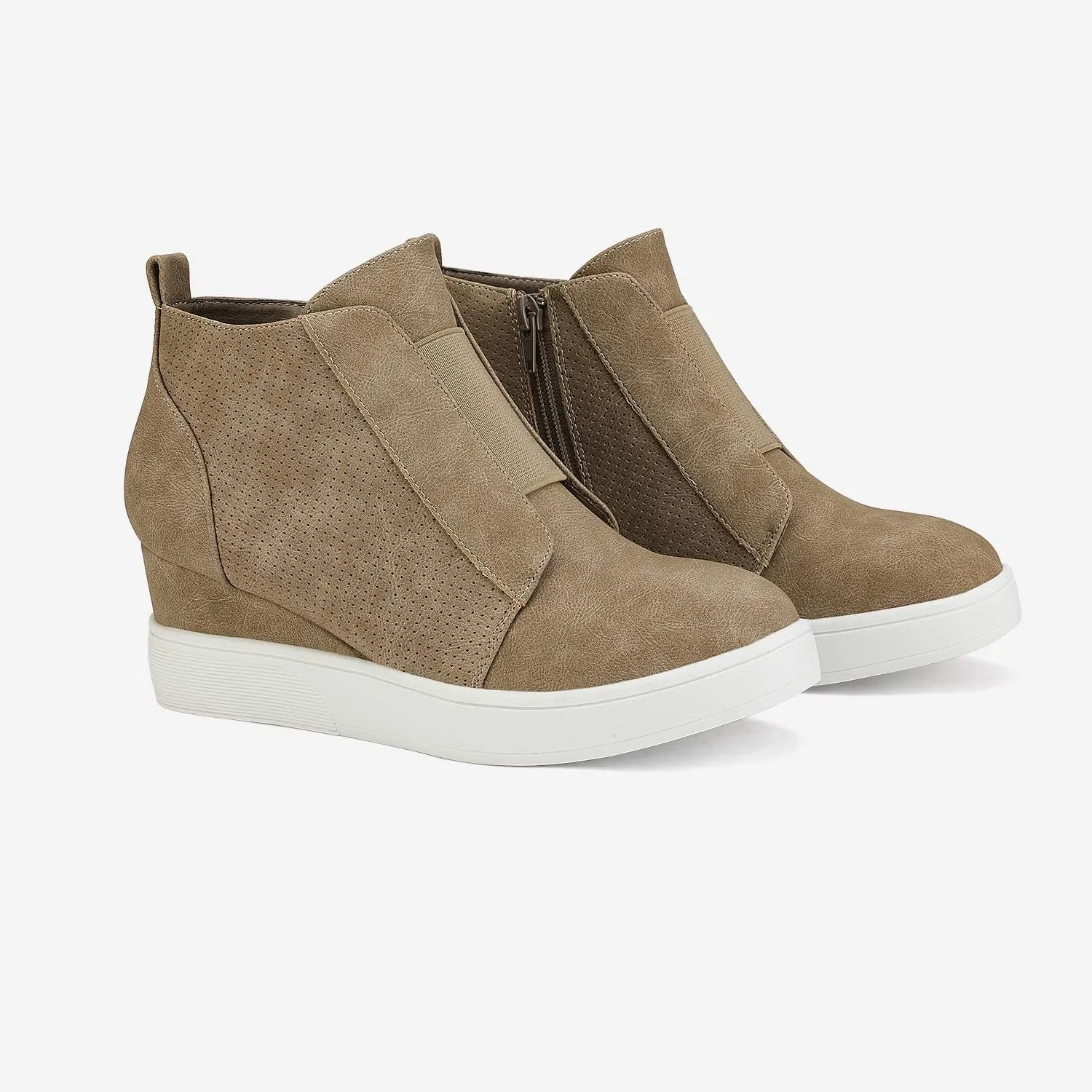 DREAM PAIRS Womens Platform Wedge Sneakers Ankle Booties