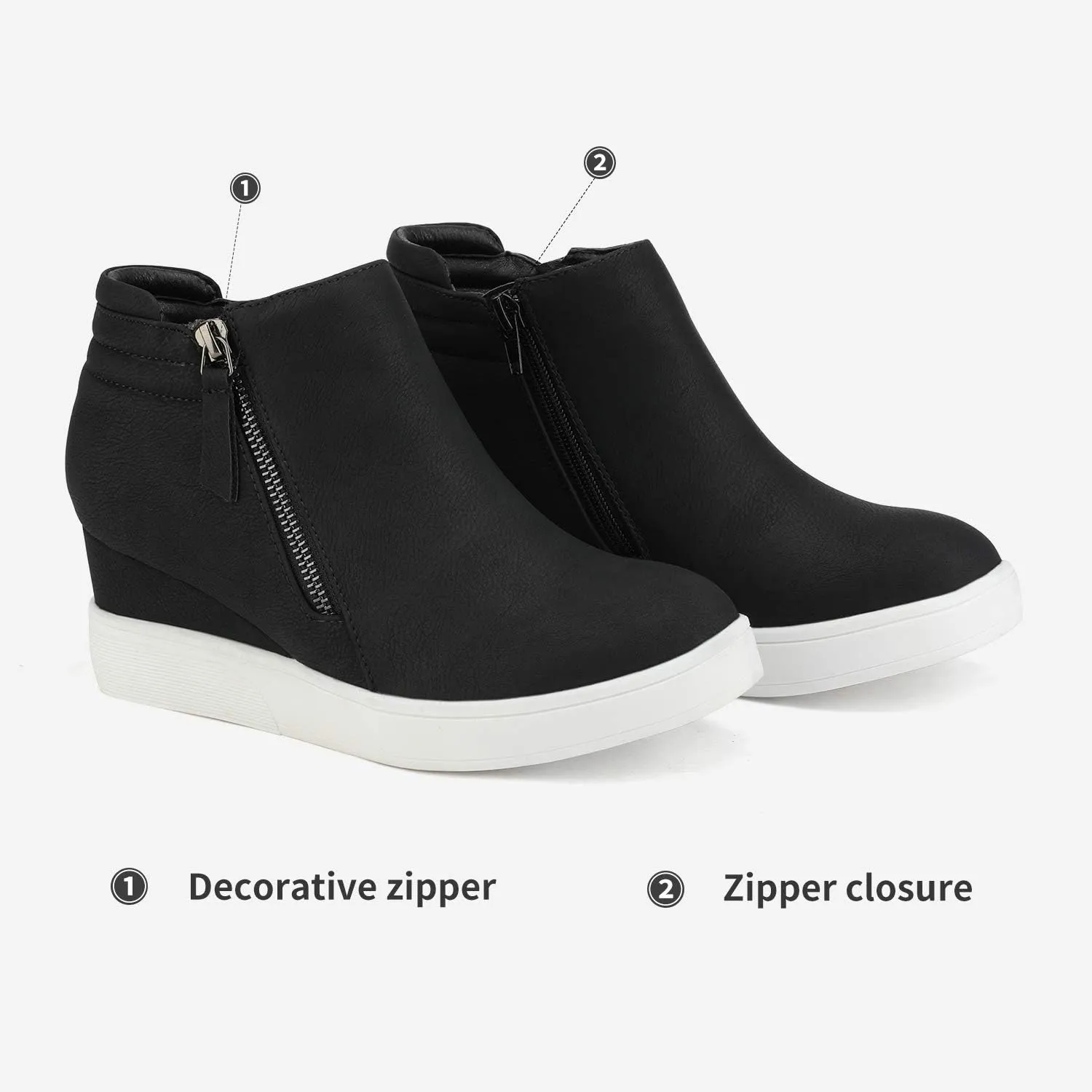 DREAM PAIRS Womens Platform Wedge Sneakers Ankle Booties