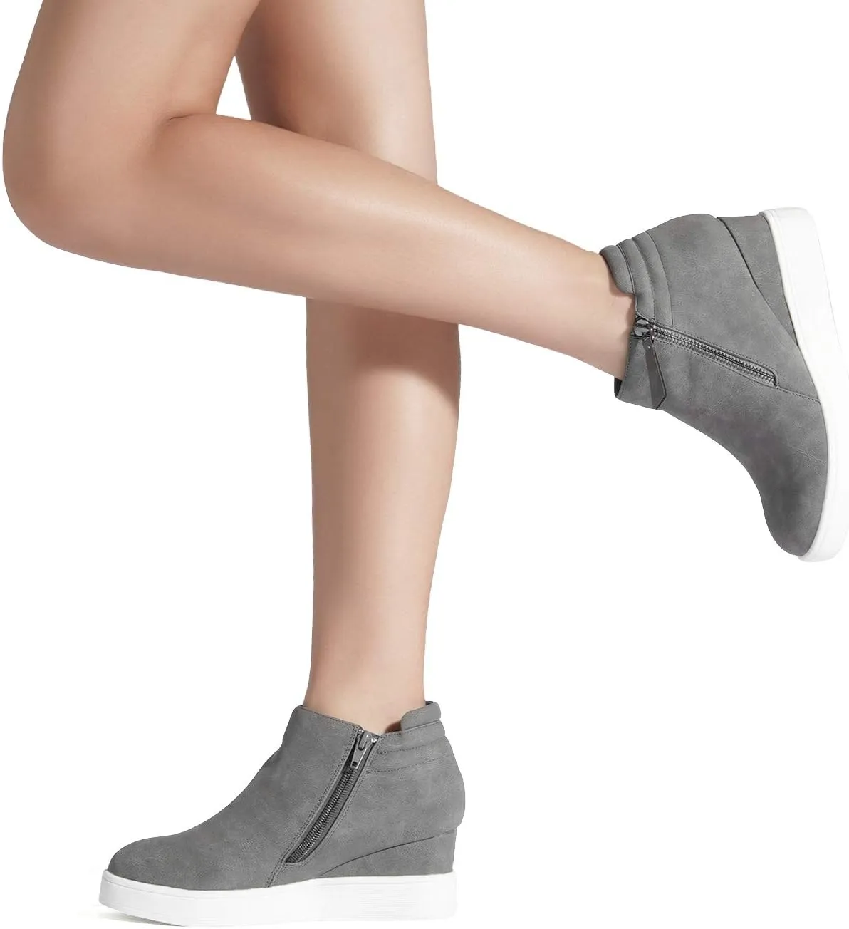 DREAM PAIRS Womens Platform Wedge Sneakers Ankle Booties