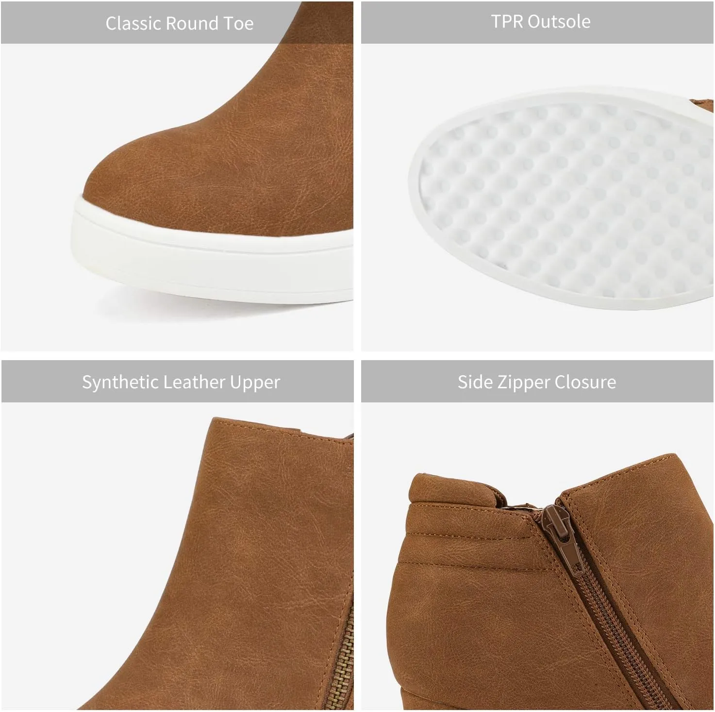 DREAM PAIRS Womens Platform Wedge Sneakers Ankle Booties