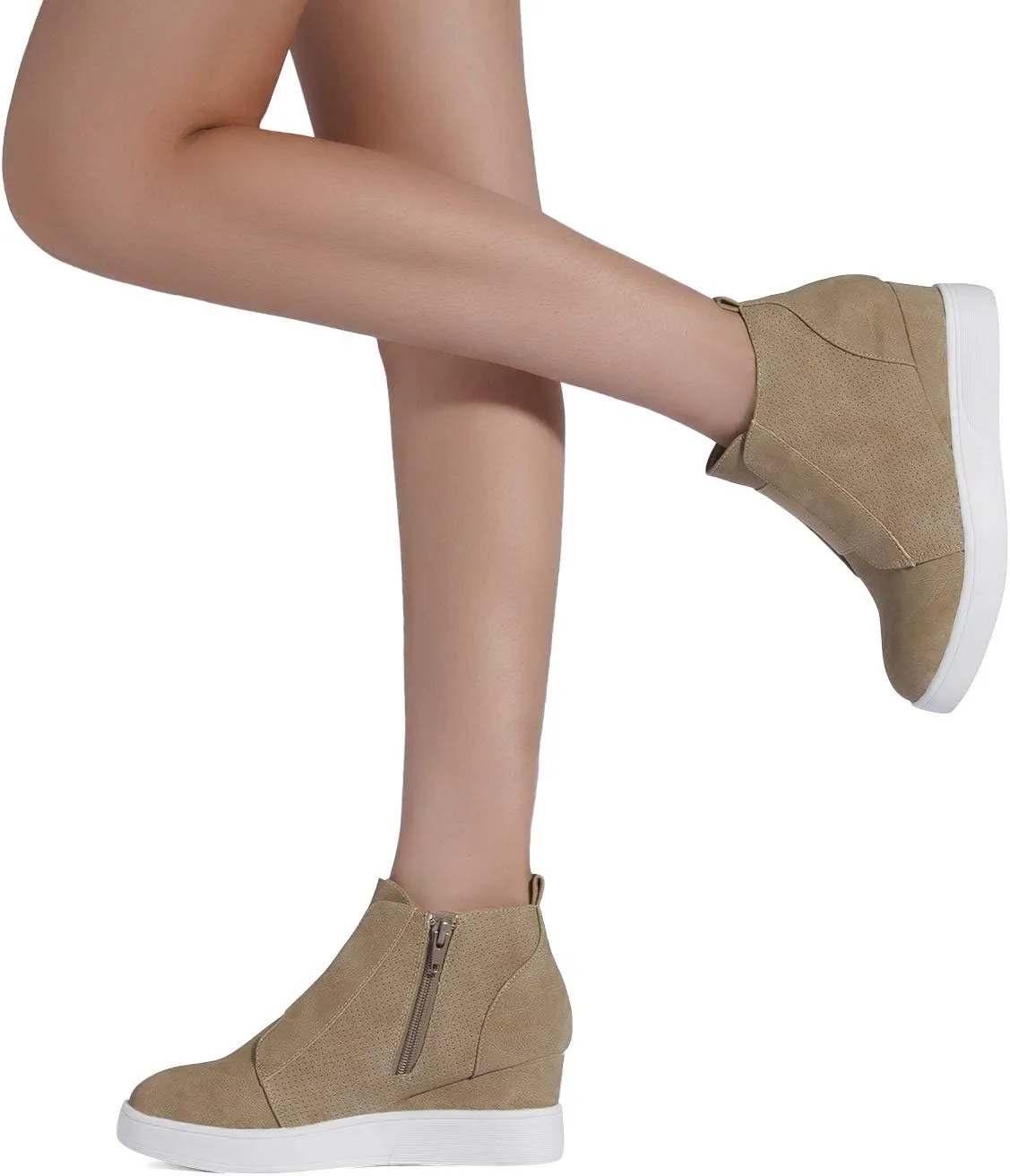 DREAM PAIRS Womens Platform Wedge Sneakers Ankle Booties