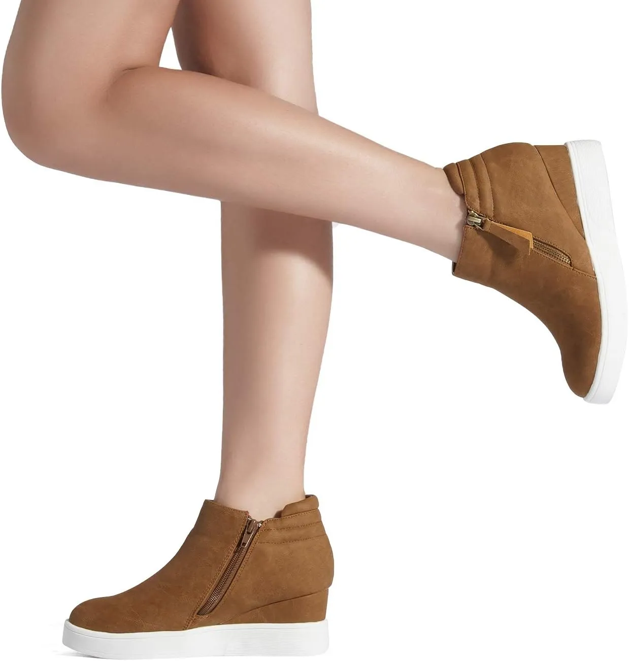 DREAM PAIRS Womens Platform Wedge Sneakers Ankle Booties