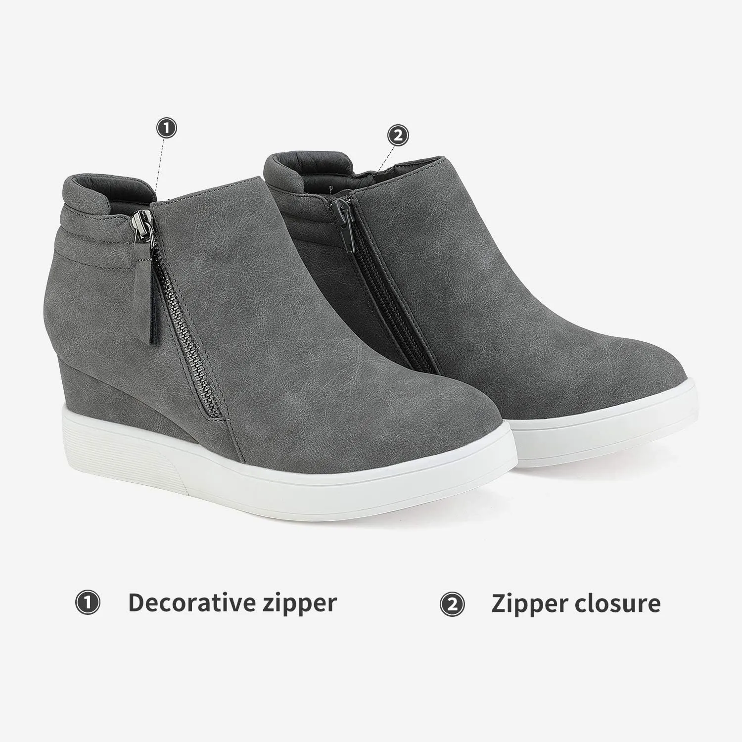 DREAM PAIRS Womens Platform Wedge Sneakers Ankle Booties