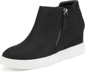 DREAM PAIRS Womens Platform Wedge Sneakers Ankle Booties