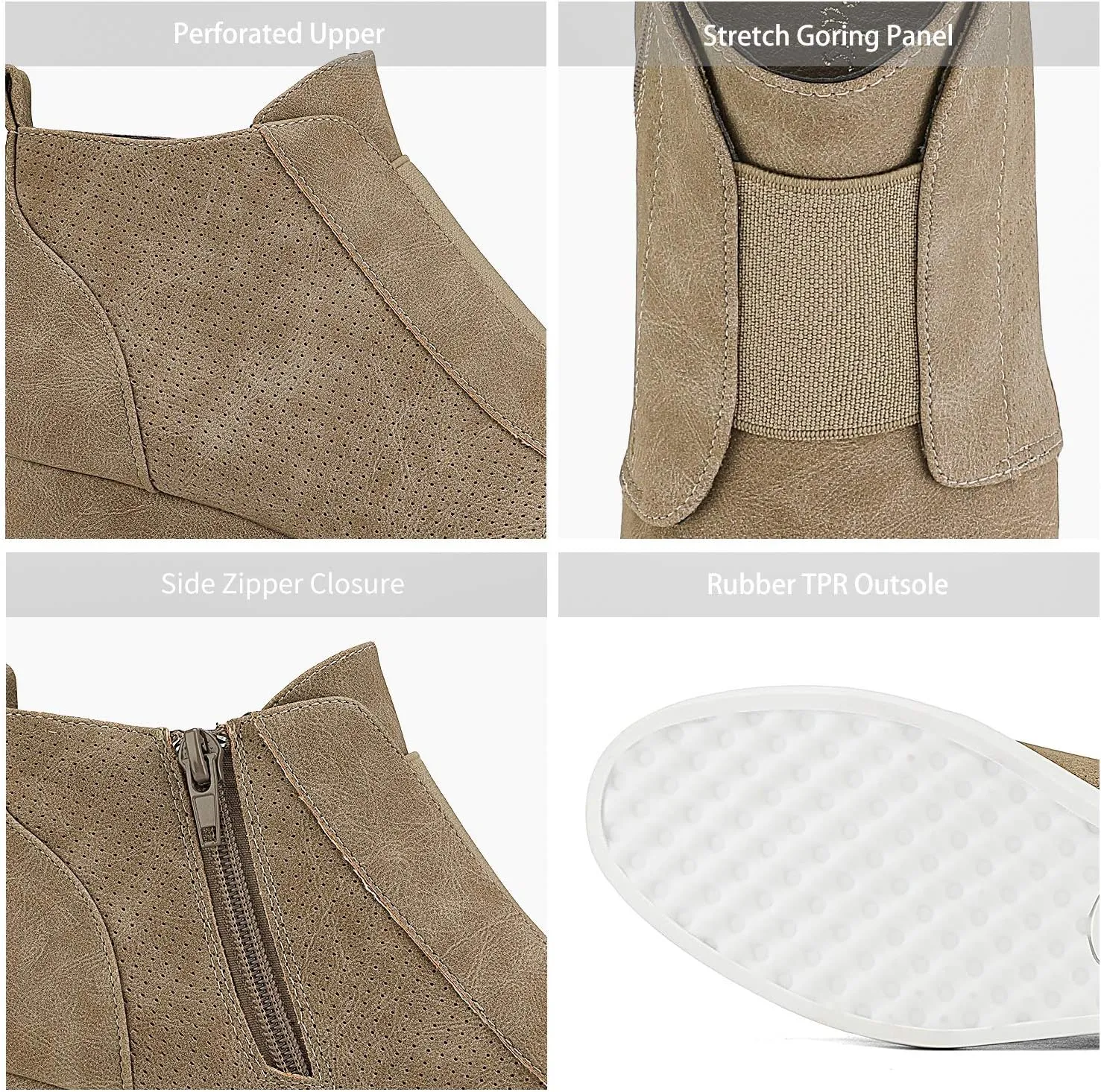 DREAM PAIRS Womens Platform Wedge Sneakers Ankle Booties