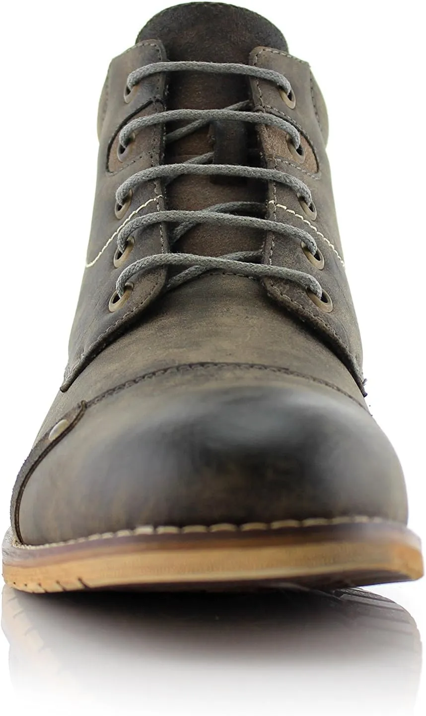 Ferro Aldo Blaine MFA806035 Mens Casual Brogue Mid-Top Lace-Up and Zipper Boots