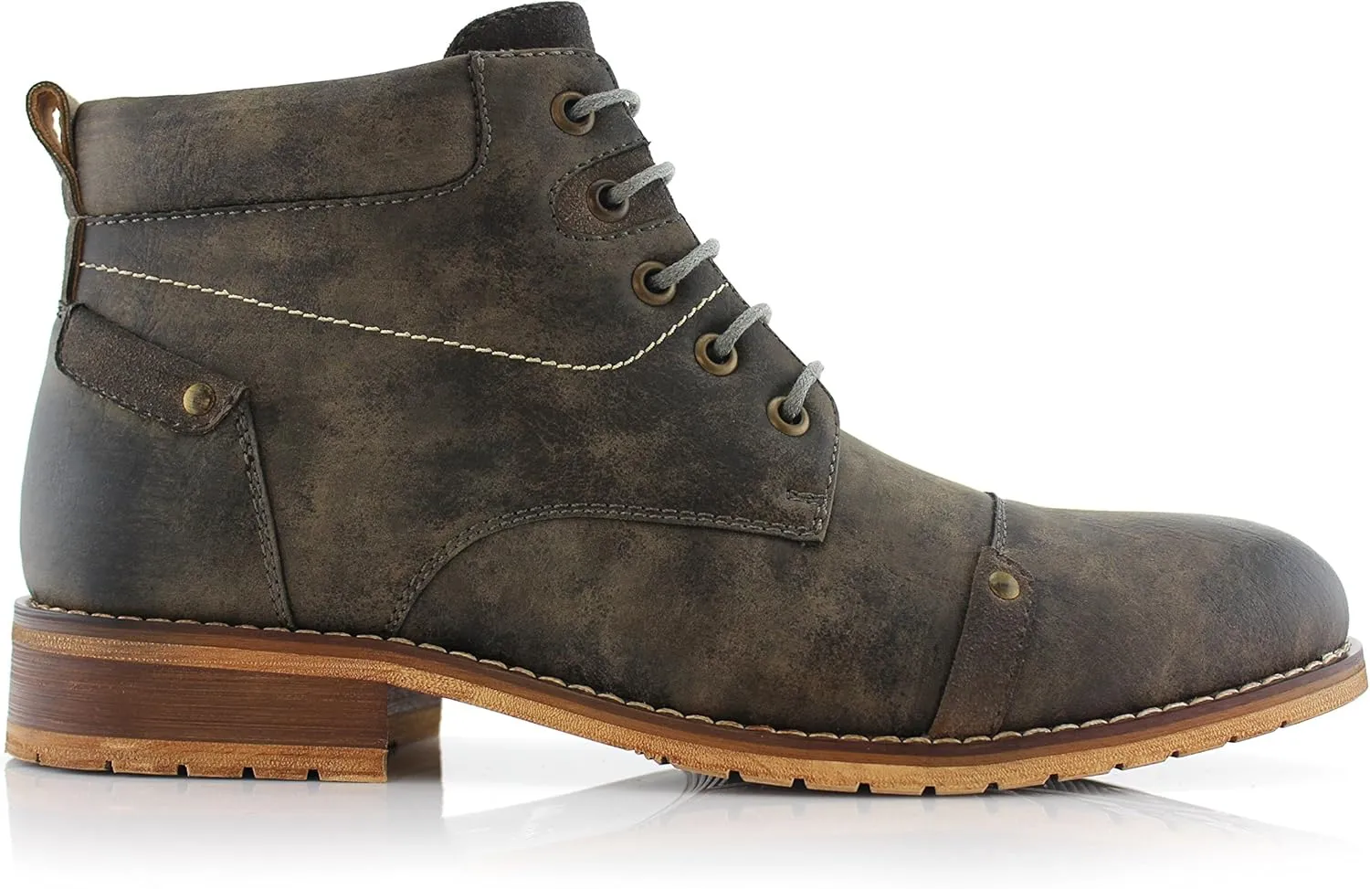 Ferro Aldo Blaine MFA806035 Mens Casual Brogue Mid-Top Lace-Up and Zipper Boots