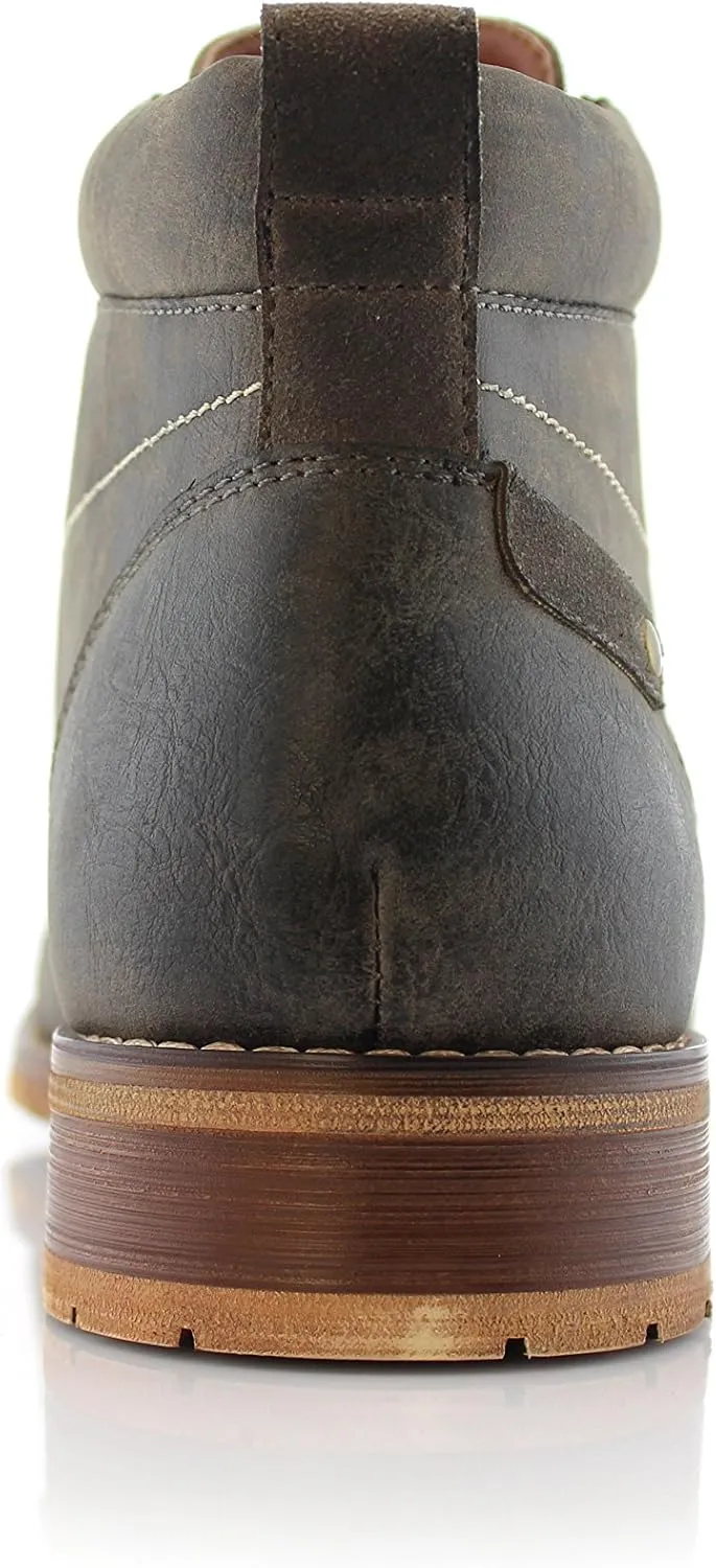 Ferro Aldo Blaine MFA806035 Mens Casual Brogue Mid-Top Lace-Up and Zipper Boots