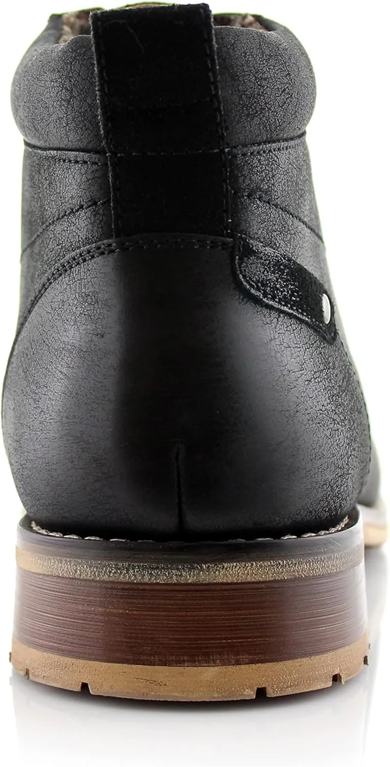 Ferro Aldo Blaine MFA806035 Mens Casual Brogue Mid-Top Lace-Up and Zipper Boots