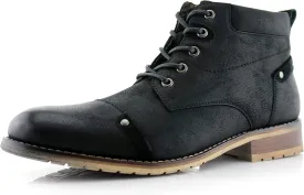 Ferro Aldo Blaine MFA806035 Mens Casual Brogue Mid-Top Lace-Up and Zipper Boots