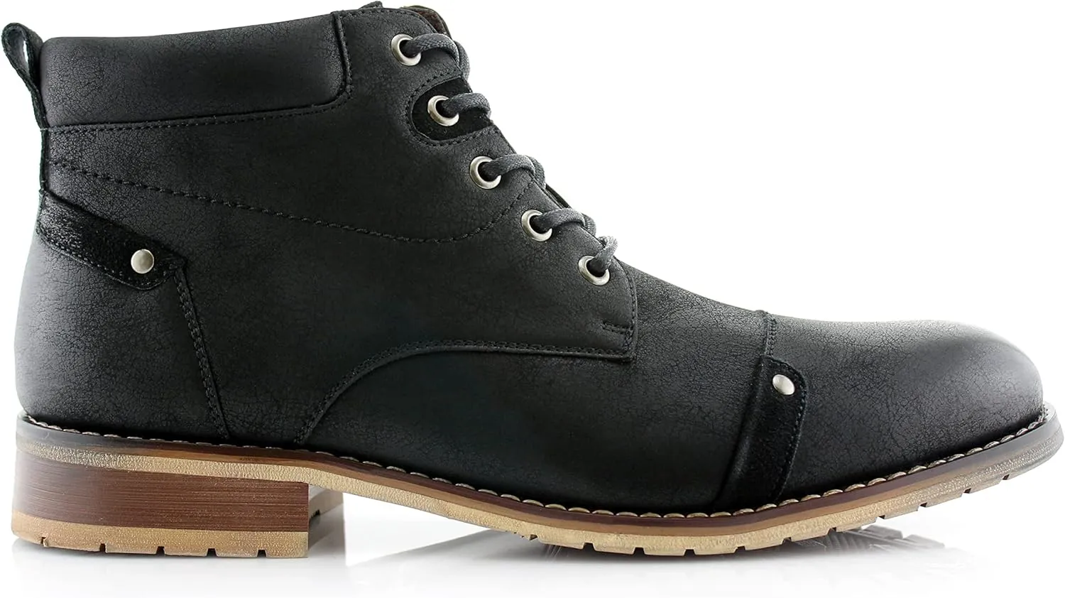 Ferro Aldo Blaine MFA806035 Mens Casual Brogue Mid-Top Lace-Up and Zipper Boots