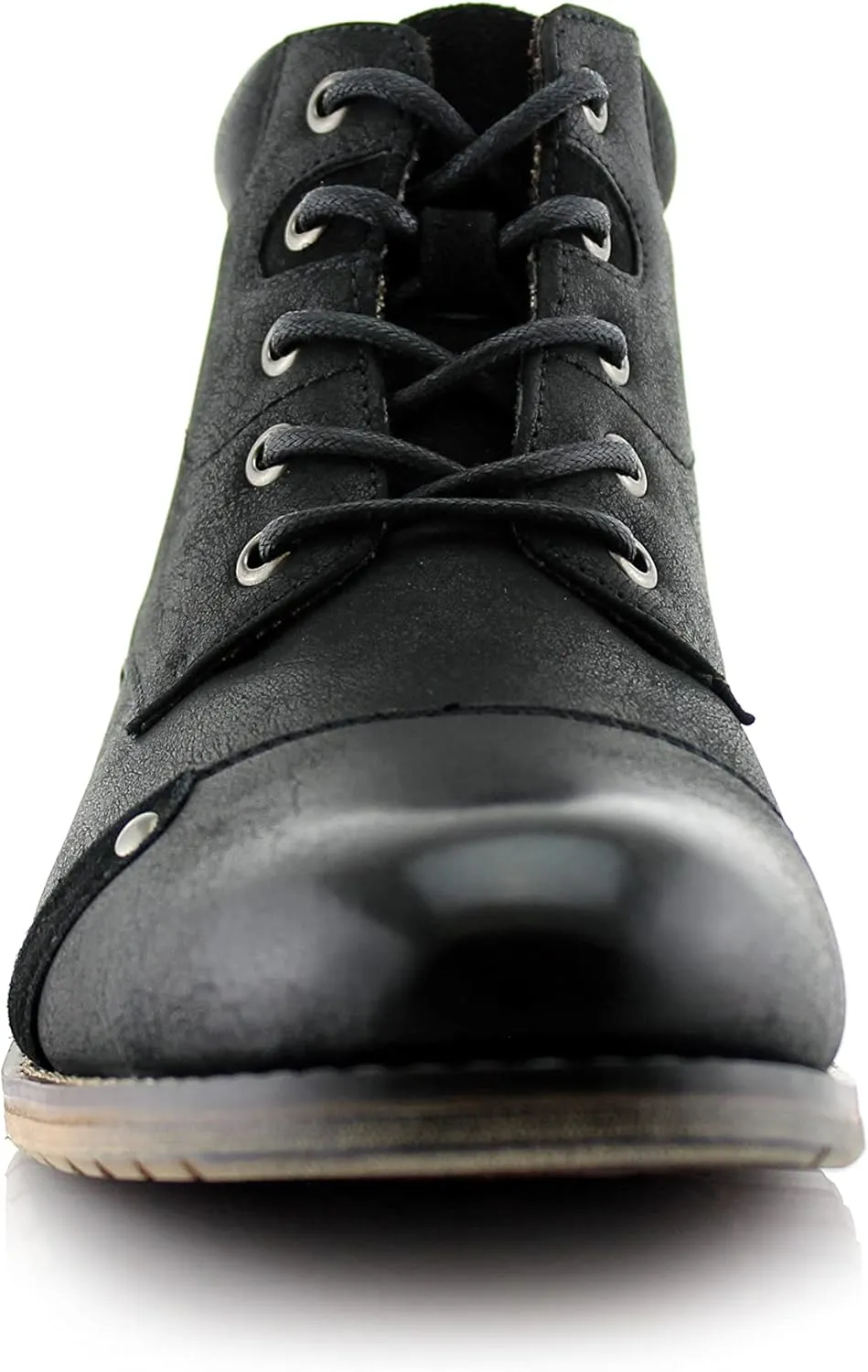 Ferro Aldo Blaine MFA806035 Mens Casual Brogue Mid-Top Lace-Up and Zipper Boots