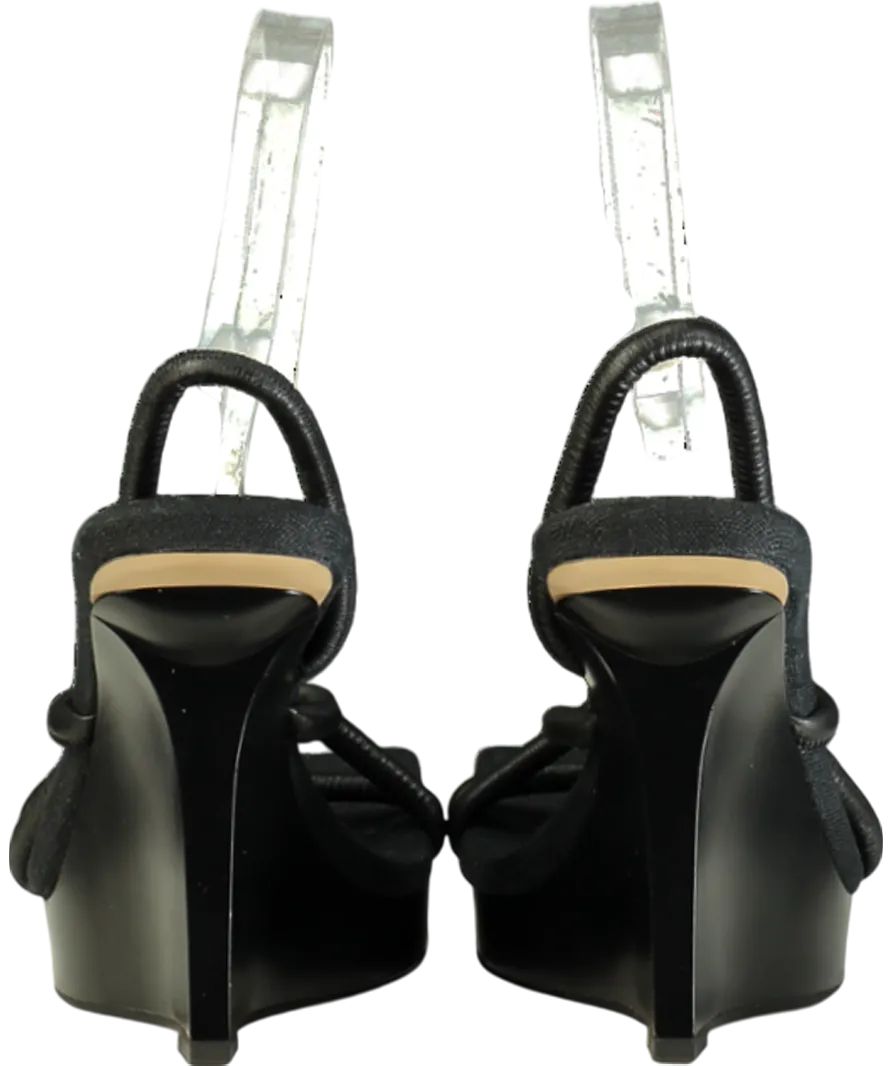 GIA BORGHINI Black X Rhw Leather Wedges UK 4 EU 37 👠