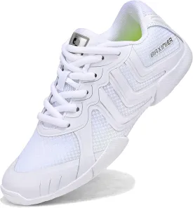 Girls White Cheer Shoes Youth Competition Cheerleading Dance Sneakers Breathable Athletic Training Tennis