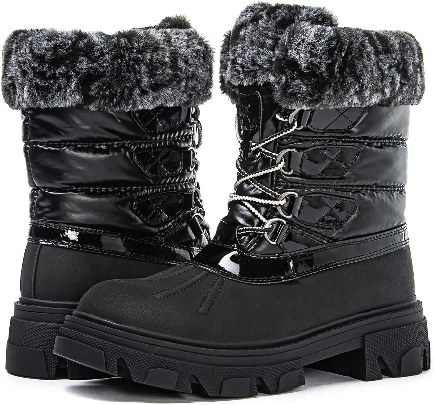 GLOBALWIN Women's Snow Boots Ankle Winter Boots For Women