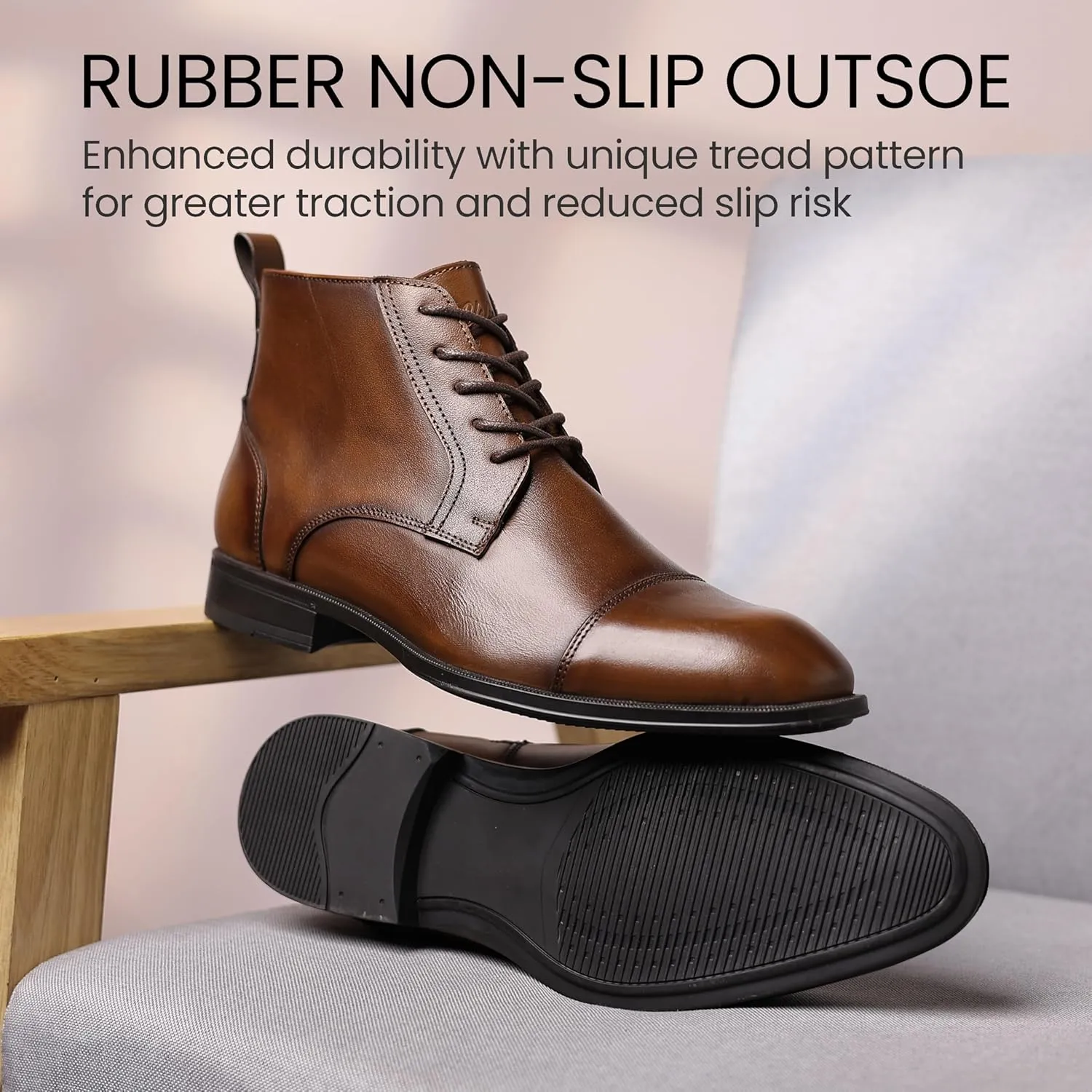 Holy dove Chelsea Boots Men  Genuine Leather,Chelsea Boots for Men with Side Zipper, Casual Slip-On Ankle Boots, Chukka & Oxford Style Dress Boots