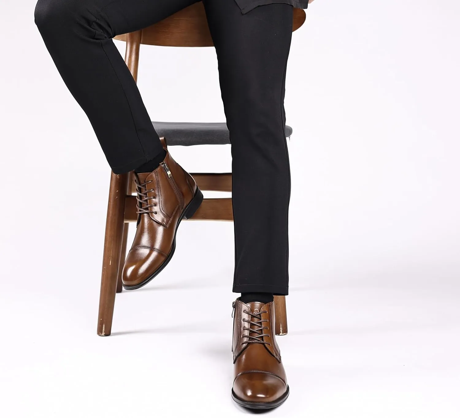 Holy dove Chelsea Boots Men  Genuine Leather,Chelsea Boots for Men with Side Zipper, Casual Slip-On Ankle Boots, Chukka & Oxford Style Dress Boots