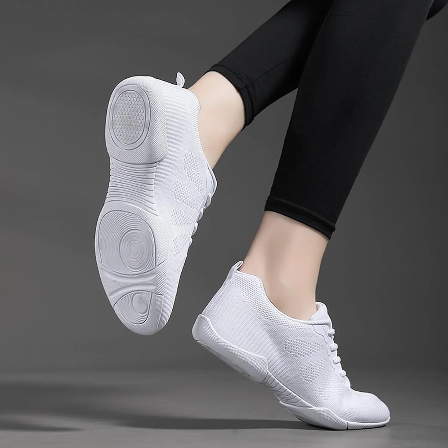 ihinzry Girls' Cheerleading Shoes Cheerleading Dance Shoes Dance Athletic Training Shoes Breathable Super Light Cheer Sneakers for Women Sport Training Tennis Sneakers