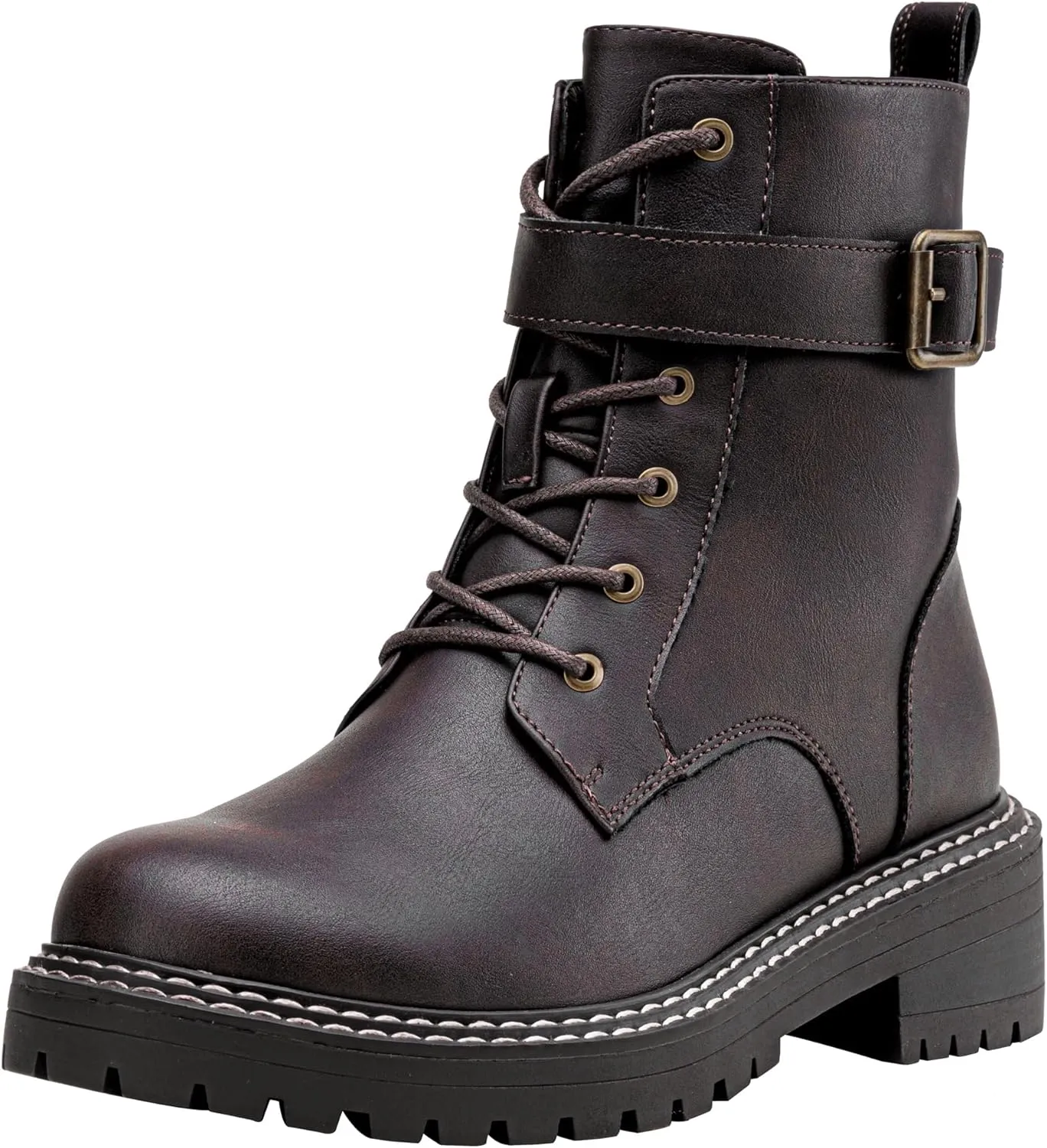 Jeossy Women's Combat Ankle Boots 9627 Low Heel Ankle-Booties with Side Zipper