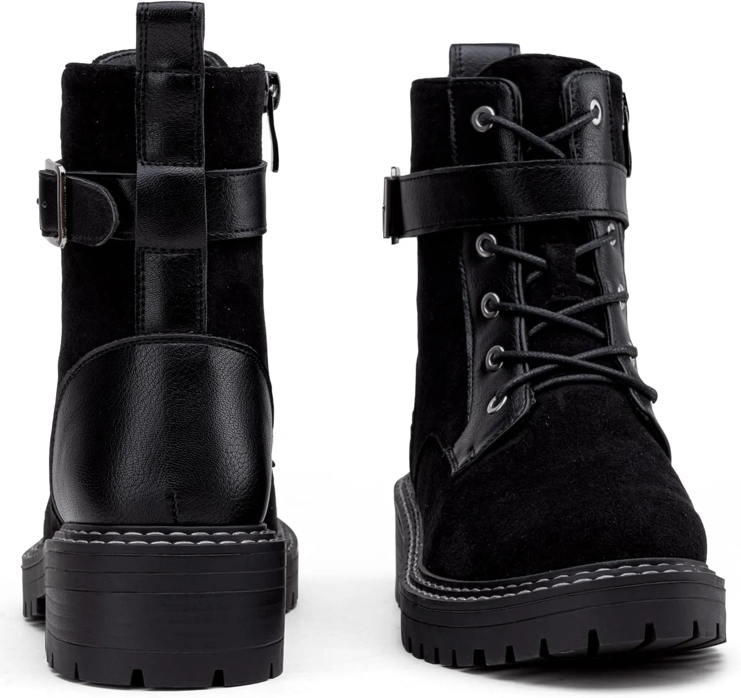Jeossy Women's Combat Ankle Boots 9627 Low Heel Ankle-Booties with Side Zipper