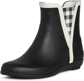 Laura Ashley Women's Rain Boots, Mid Cut Rubber Rain Boots for Women - Waterproof Flat Heeled Ankle Boots for Ladies
