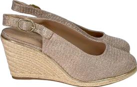 lipsy london Beige Standard Fit Mid Closed Toe Sparkly Slingback Wedges UK 5 EU 38 👠