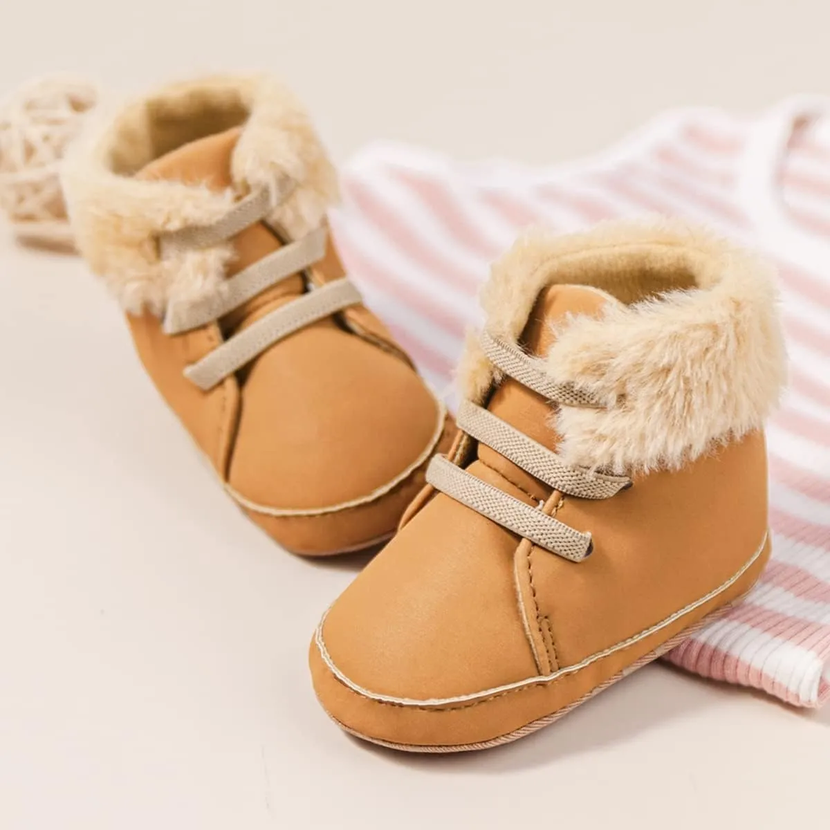 Meckior Toddler Baby Boys Girls High Tops Ankle Sneakers Soft Anti-Slip Sole PU Leather Moccasins Infant Newborn Prewalker First Walking Crib Shoes
