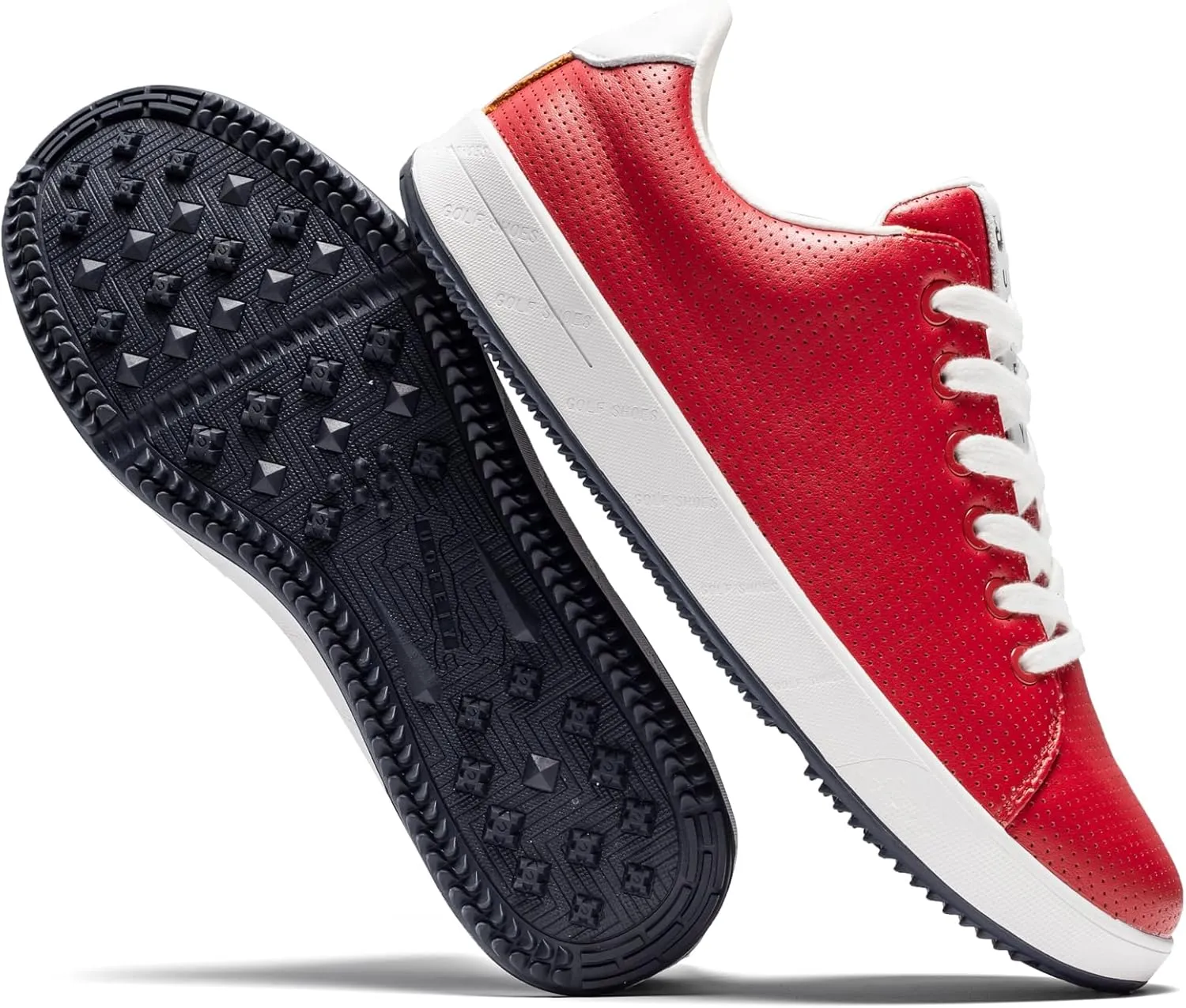 Men's Golf Shoes Professional Spikeless Leather Sneakers Non Slip Low Top Lightweight Comfort Travel Walking Shoes