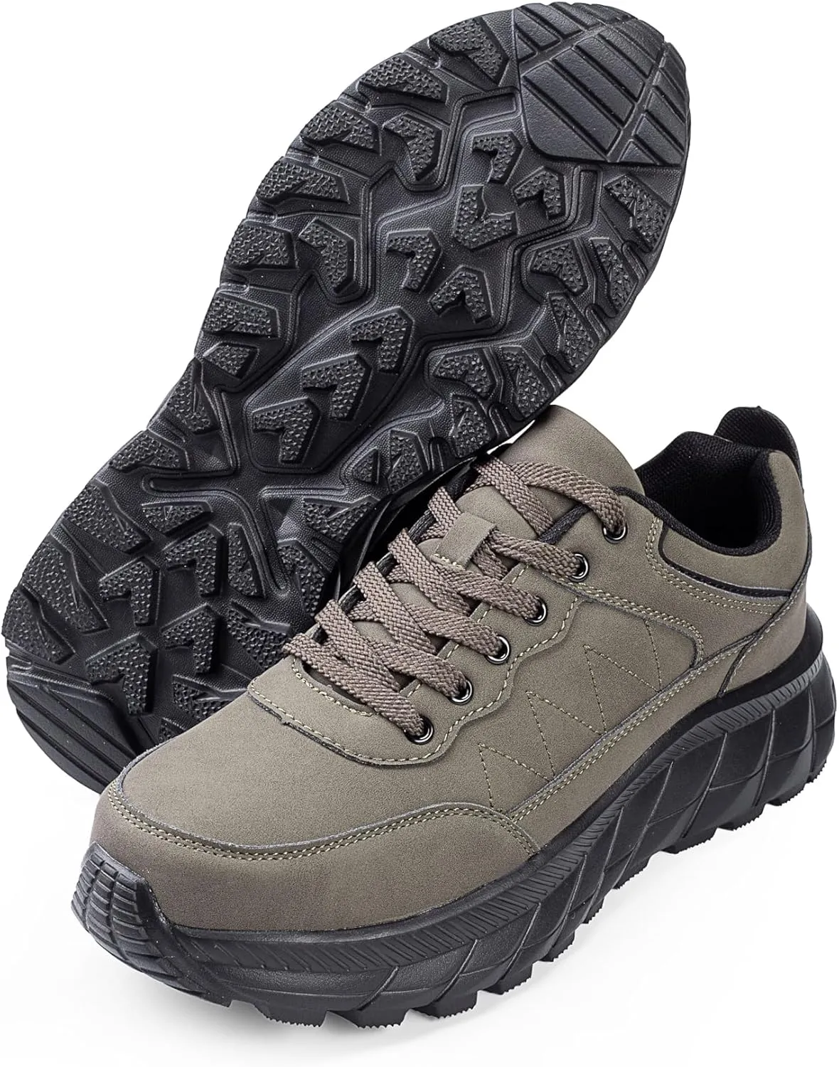 Mr.Right Men's Lightweight Walking Shoes Slip Resistant Work Comfortable Hiking Outdoor Lawn Mowing Casual Sneakers
