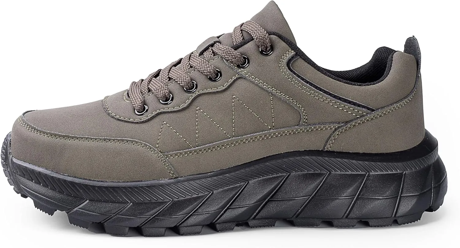 Mr.Right Men's Lightweight Walking Shoes Slip Resistant Work Comfortable Hiking Outdoor Lawn Mowing Casual Sneakers