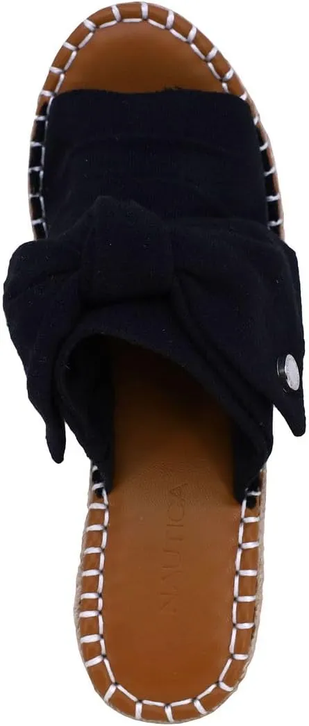 Nautica Women's Espadrille Wedges for Women Platform Sandals  Slip-On Knot Bow Summer Shoes with Woven Rope Heel