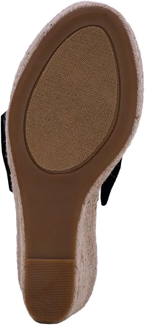Nautica Women's Espadrille Wedges for Women Platform Sandals  Slip-On Knot Bow Summer Shoes with Woven Rope Heel