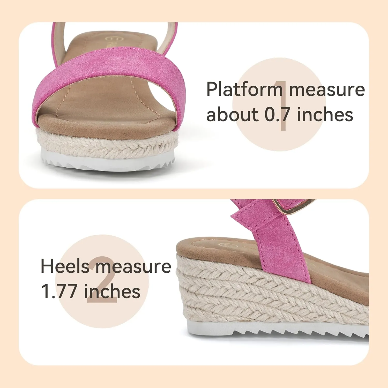 PANDANINJIA Girls Sandals Wedge Platform Espadrille Little Big Kid Girls Heels Open Toe Summer Dress Shoes