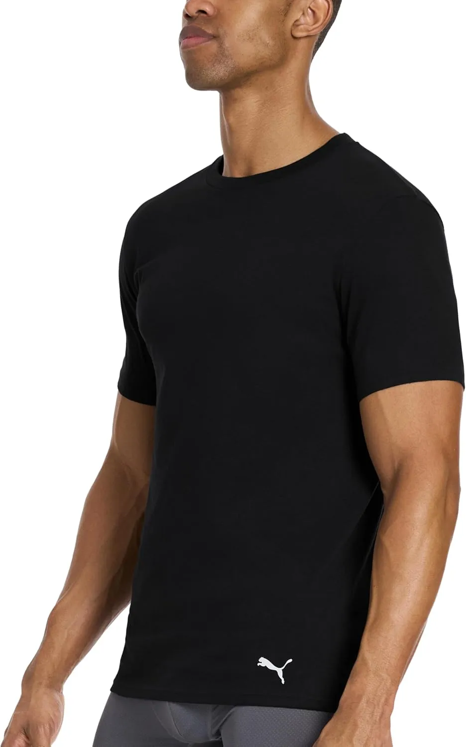 PUMA Men's 4 Pack Cotton Crewneck Short Sleeve T-Shirt