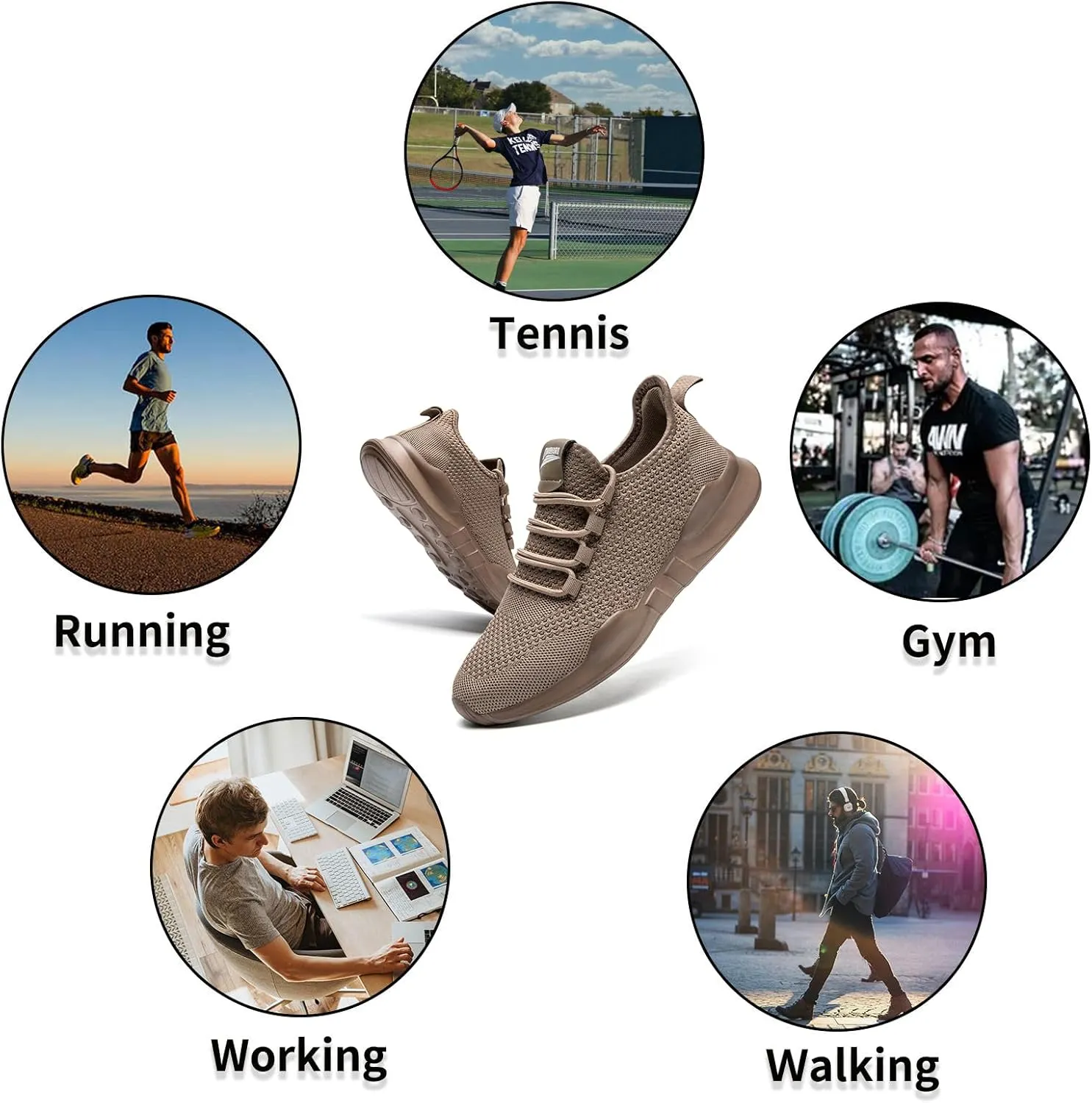 QIJGS Mens Running Shoes Sport Athletic Gym Sneakers Mesh Lightweight Tennis Fashion Workout Casual Shoes