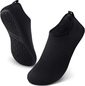 SEEKWAY Water Shoes Quick-Dry Aqua Socks Barefoot Slip-on for Beach Pool Swim River Yoga Lake Surf Women Men Black SK001