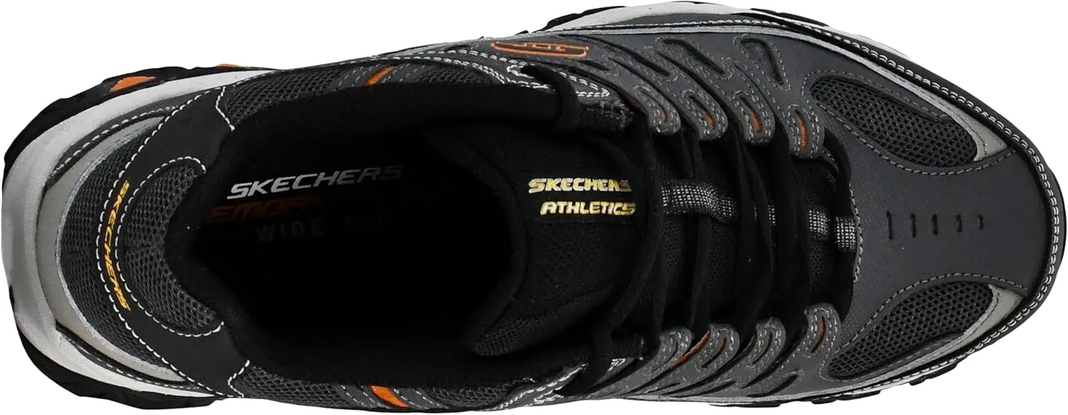 Skechers Men's Afterburn M. Fit Fashion Sneakers ?C Leather Upper, Memory Foam Insole, Rubber Outsole