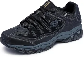 Skechers Men's Afterburn M. Fit Fashion Sneakers ?C Leather Upper, Memory Foam Insole, Rubber Outsole